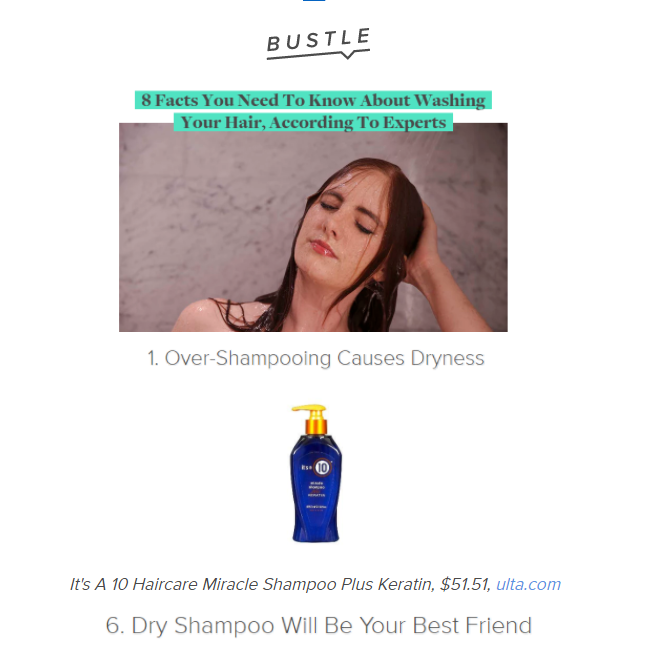 Bustle features It's a 10 Shampoo