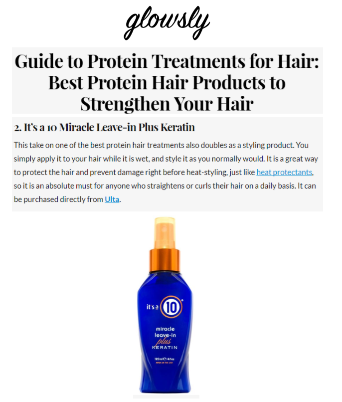 Glowsly Calls Miracle Leave-In Plus Keratin An "Absolute Must"