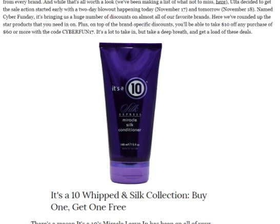 Glamour.com Features It's a 10 Miracle Whipped and Silk Express Collections