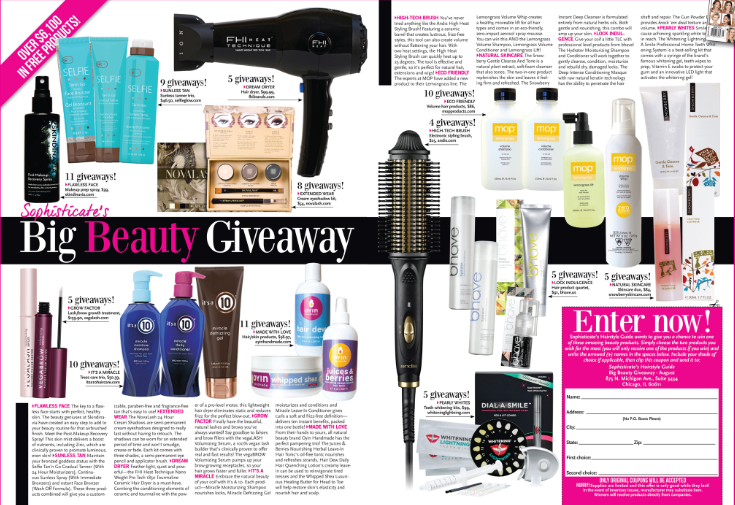 It's a 10 Featured in Sopisticate's Big Beauty Giveaway Section - August 2017 Issue
