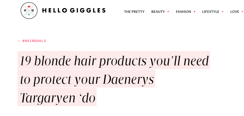 HelloGiggles Credits It's a 10 Miracle Leave-In for Blondes in Games of Thrones-Inspired Article