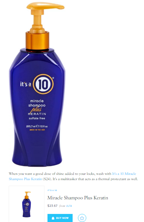 PopSugar.com Features It's a 10 Miracle Shampoo Plus Keratin